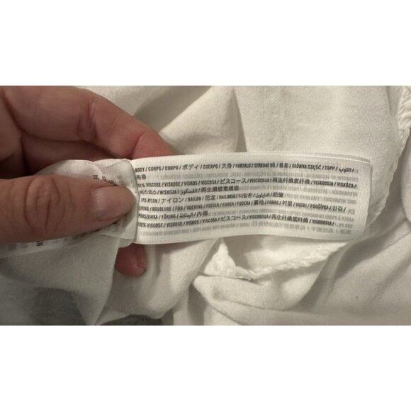 Abercrombie & Fitch XL Tiered Maxi Dress Plunge Cut Out White Pockets Lined Boho - Picture 12 of 12